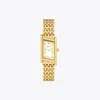Tory Burch The Eleanor Angled Two-hand Gold-tone Stainless Steel Watch, 19mm X 37mm In Ivory/gold