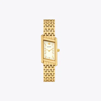 Tory Burch The Eleanor Angled Two-hand Gold-tone Stainless Steel Watch, 19mm X 37mm