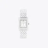 Tory Burch Eleanor Watch In White Ceramic