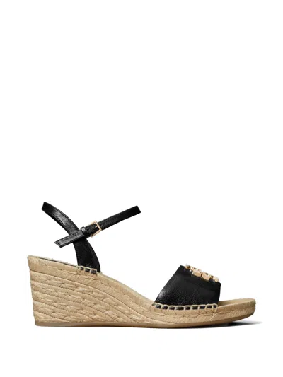 Tory Burch Eleanor Wedge Espadrilles In Black