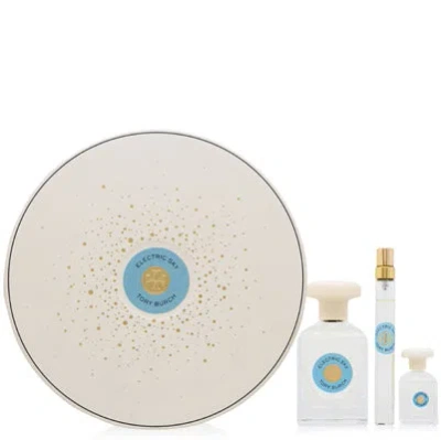 Tory Burch Electric Sky 3-piece Gift Set For Women In Transparent