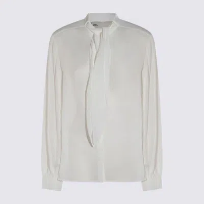 Tory Burch Elegant Bow-georgette Blouse In White