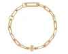 Tory Burch 18k Gold Plated Good Luck Chain Pave Bracelet