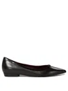 Tory Burch Leather Ballerinas With Patent Leather Profile In Black