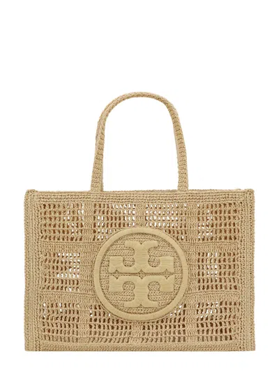 Tory Burch Hand-crocheted Rectangular Tote Dual Handles In Neutral