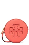 Tory Burch Ella Bio Circle Zip Card Case In Coral Crush