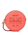 Tory Burch Ella Bio Circle Zip Card Case In Coral Crush/gold