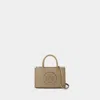 Tory Burch Cappuccino Synthetic Leather Ella Bio Small Shopping Bag In Beige