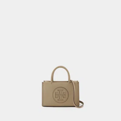 Tory Burch Cappuccino Synthetic Leather Ella Bio Small Shopping Bag In Beige