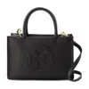 Tory Burch Handbag With Embossed Logo On The Front In Black
