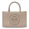 TORY BURCH 'MINI ELLA' BEIGE TOTE BAG WITH EMBOSSED LOGO IN ECO-LEATHER WOMAN