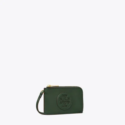 Tory Burch Ella Bio Zip Card Case In Basil