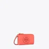 Tory Burch Ella Bio Zip Card Case In Coral Crush
