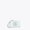 Tory Burch Ella Bio Zip Card Case In Ice Blue