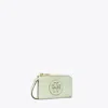 Tory Burch Ella Bio Zip Card Case In Meadow Mist