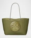 Tory Burch Ella Chain Croc Zip Tote Bag In Green