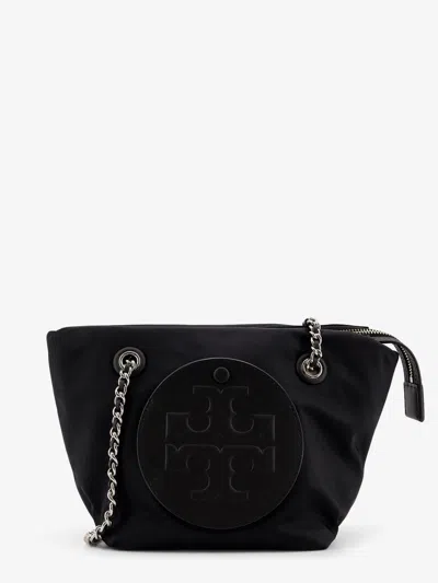Tory Burch Ella Chain Small Nylon Shoulder Bag In Black