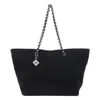 Tory Burch Ella Terry Shopper Bag In Black