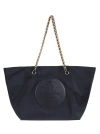 Tory Burch Ella Chain Logo Patch Tote Bag