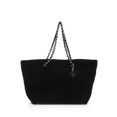 Tory Burch Ella Terry Shopper Bag In Black