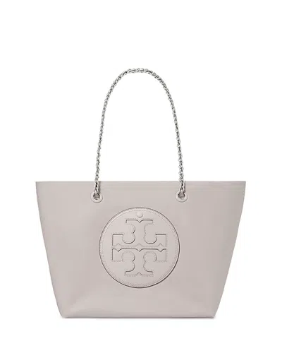 Tory Burch Ella Chain Tote In Bay Gray/silver