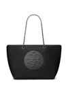 Tory Burch Ella Chain Nylon Tote Bag In Black