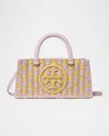 Tory Burch Ella Checkered Crochet Top-handle Bag In Pale Purple