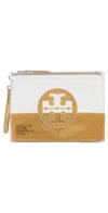 Tory Burch Ella Clear Wristlet Pouch Bag In Neutral