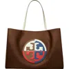 Tory Burch Ella Colorblock Nylon Tote In Brown