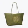 Tory Burch Ella Croc Chain Tote In Green
