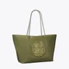 Tory Burch Ella Croc Chain Tote In Green
