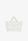 Tory Burch Ella Croc-embossed Leather Market Tote Bag In White