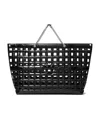 Tory Burch Ella Croc Embossed Leather Shopping Basket Tote In Black