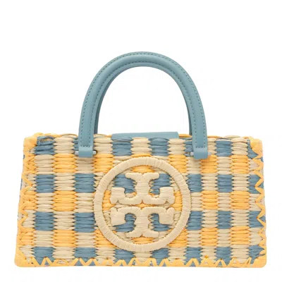 Tory Burch Hand Bag Ella East-west Worked Extensions In Deep Turquoise