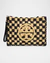 Tory Burch Ella Crochet Checkered Clutch Bag In Multi