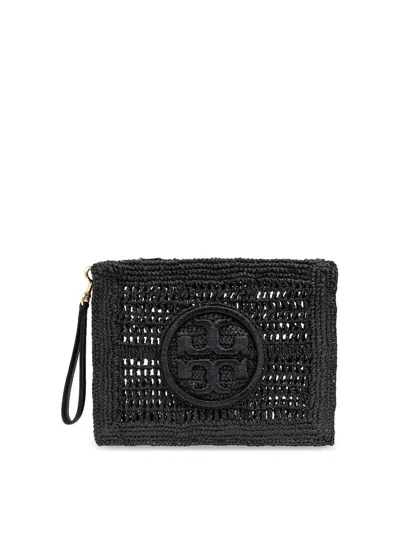 Tory Burch Ella Crochet Pouch In Black