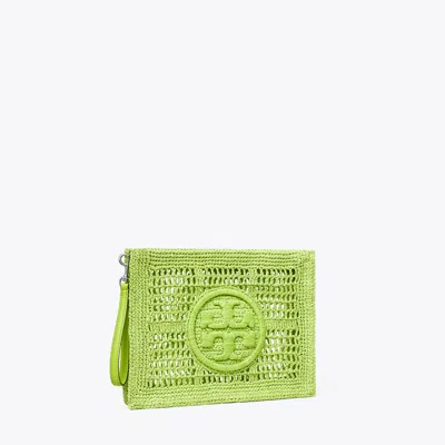 Tory Burch Ella Crochet Pouch In Green