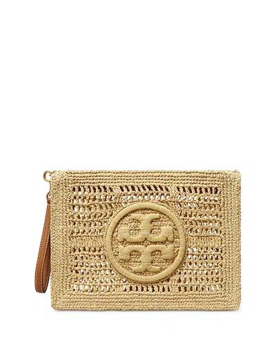 Tory Burch Ella Crochet Pouch In Natural