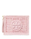 Tory Burch Ella Crochet Pouch In Pink