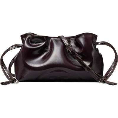 Tory Burch Ella Distressed Drawstring Pouch In Burgundy