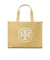 Tory Burch Ella Double T Logo Detailed Tote Bag In Nude