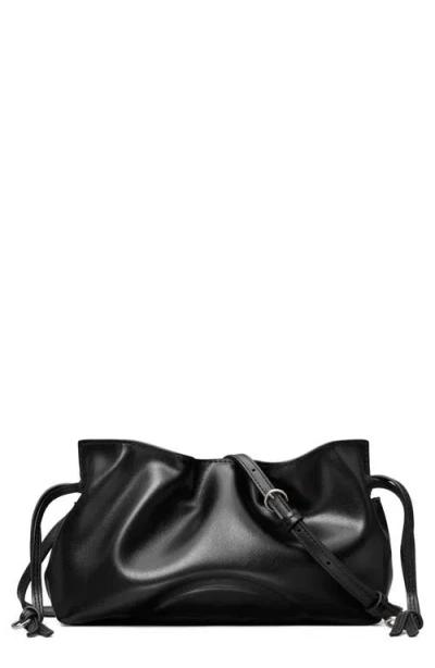 Tory Burch Ella Faux Leather Drawstring Pouch In Black
