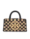 Tory Burch Raffia Handbag In Black/natural