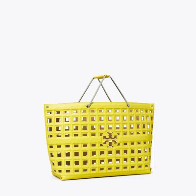 Tory Burch Ella Embossed Market Tote In Yellow Daisy