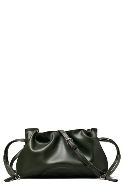 Tory Burch Ella Faux Leather Drawstring Pouch In Green