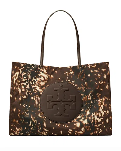Tory Burch Ella Fawn Print Tote Bag In Brown