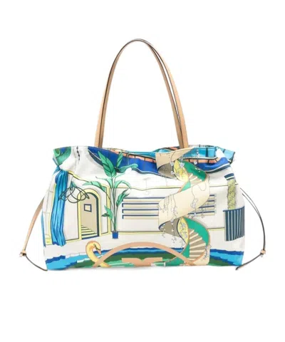 Tory Burch Ella Graphic-print Tote Bag In Blue