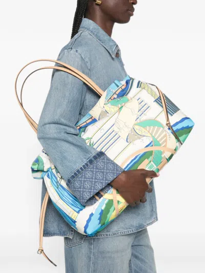 Tory Burch Ella Graphic-print Tote Bag In White
