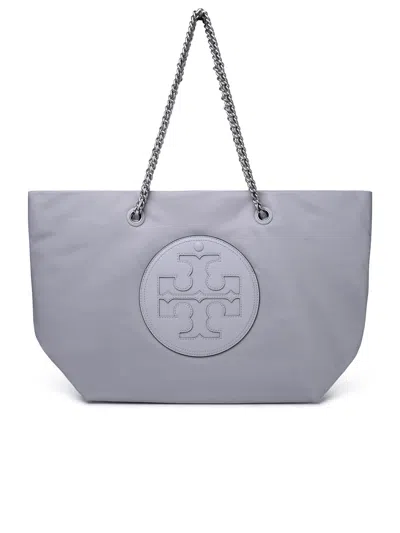 Tory Burch Ella Grey Recycled Nylon Shopping Bag In Gray