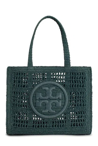 Tory Burch Ella Hand Crochet Small Tote Bag In Green